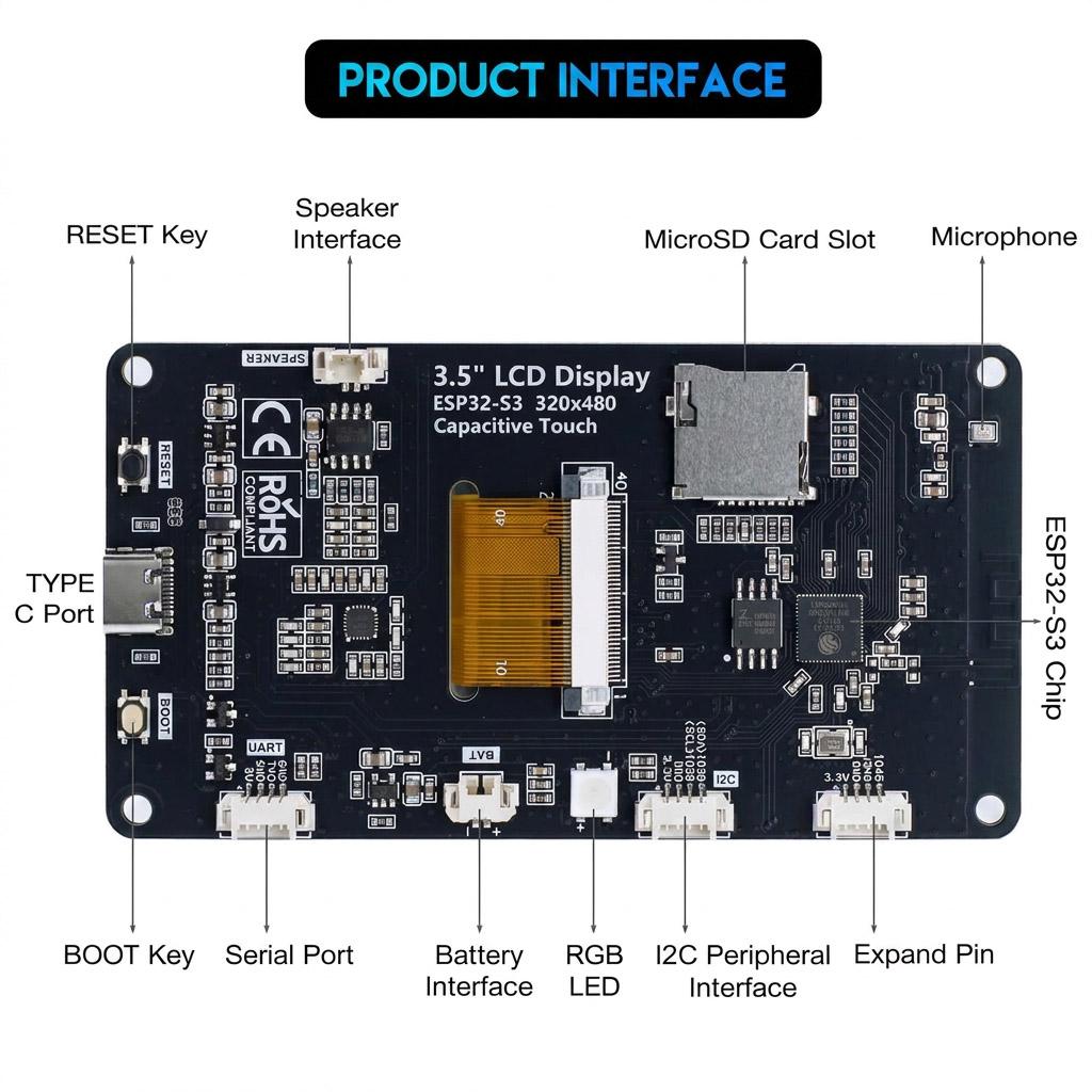 Waveshare ESP32-S3-Touch-LCD-3.5 miniature 2