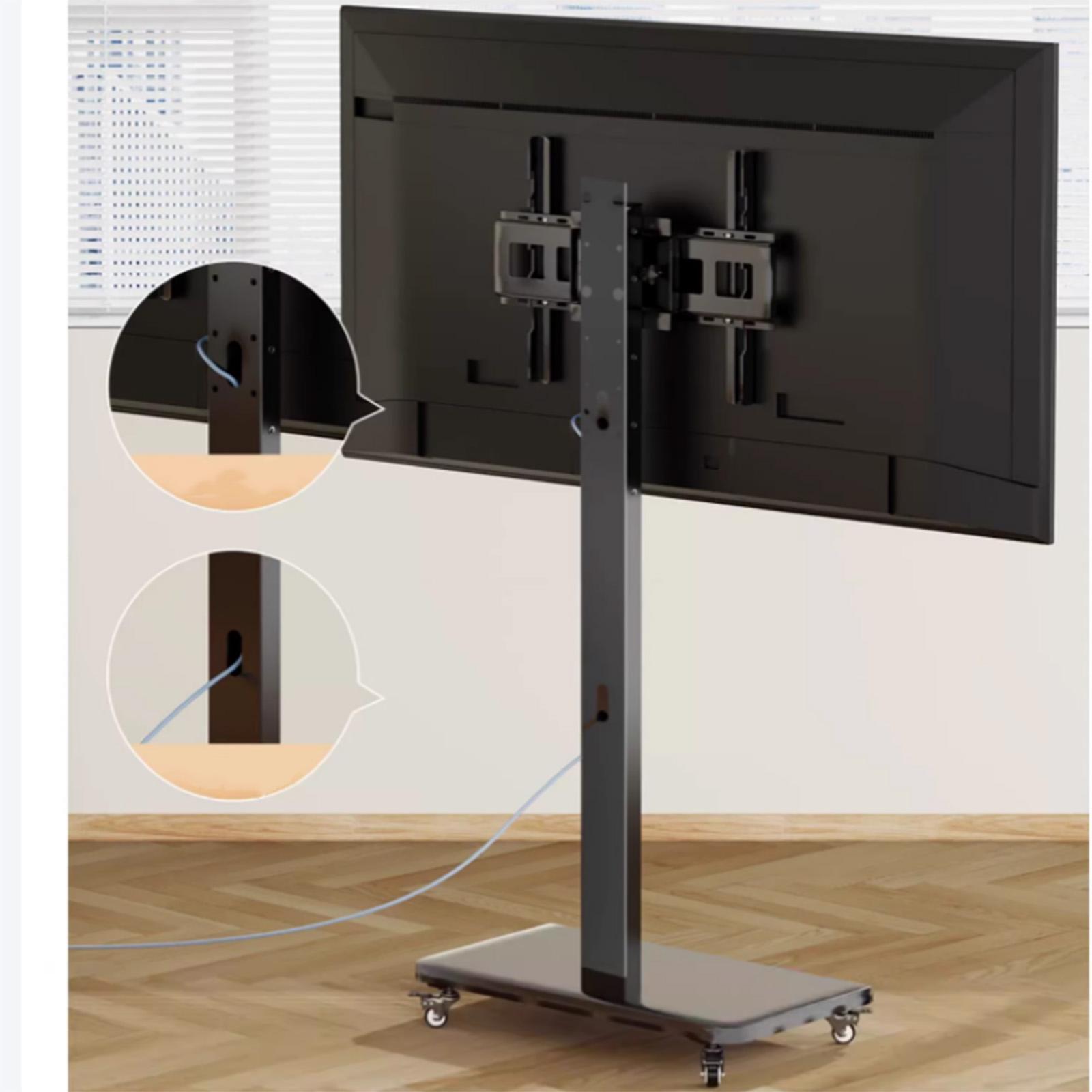 Support TV Mobile sur Roulettes avec Manivelle miniature 3