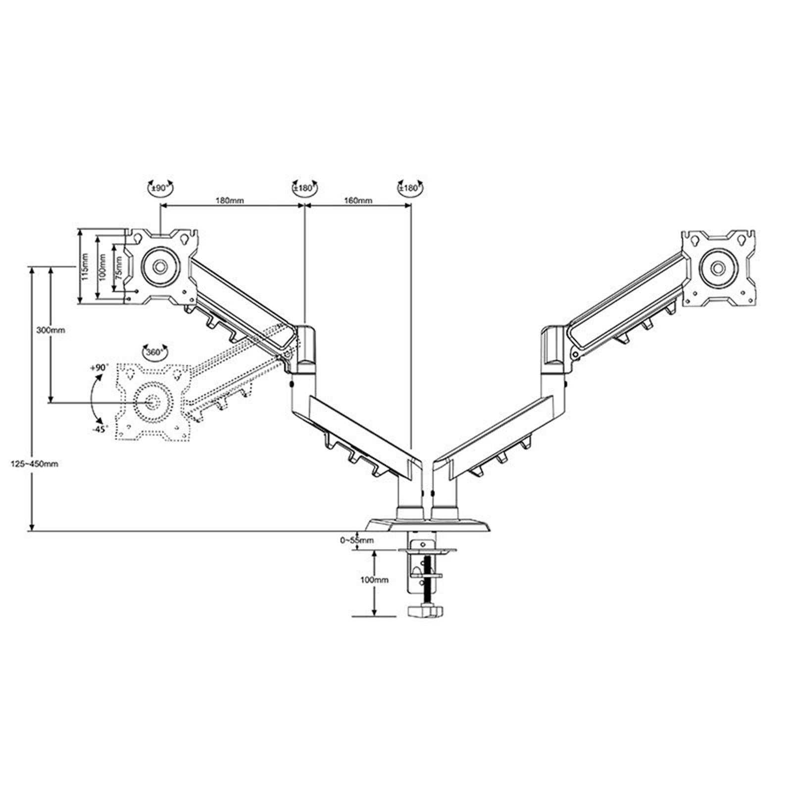 Support Double Écran Bras Articulé VESA miniature 9
