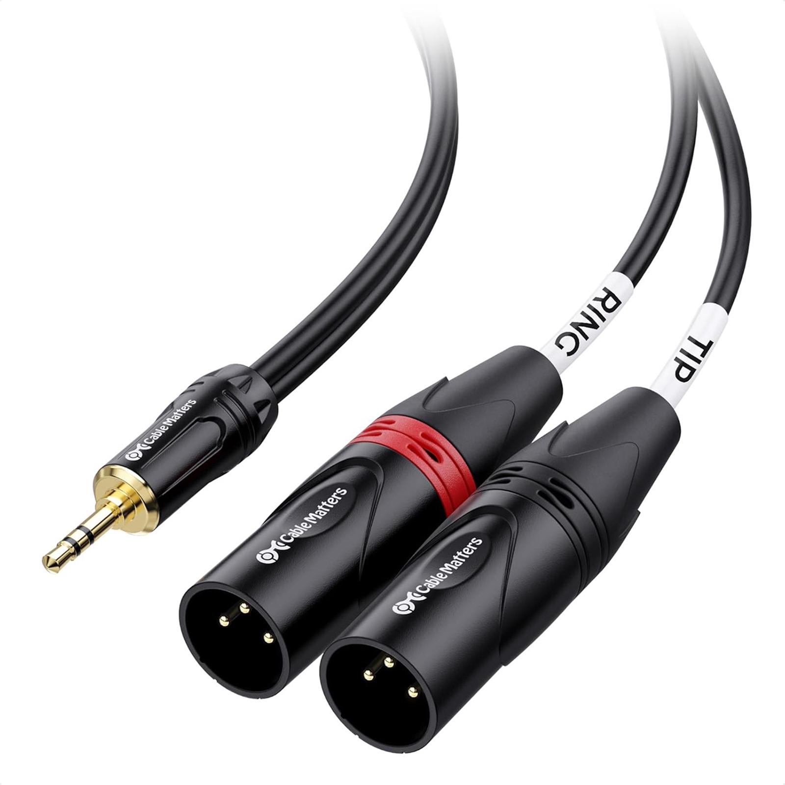 Cable Matters Câble 3,5 mm TRS vers Double XLR Mâle